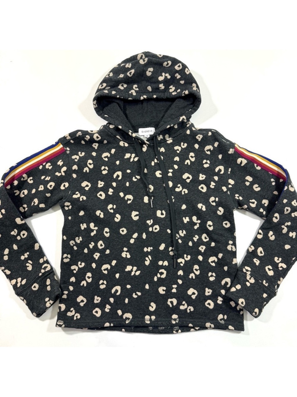 Evereve Charcoal Leopard Print Hoodie - Picture 3 of 14